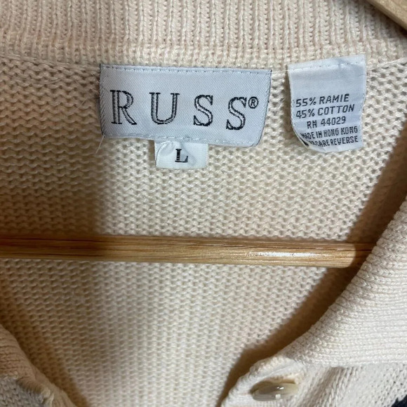 Russ Women’s L Button-Up Short Sleeve Knit Cardigan Colorful Floral Print - Picture 8 of 11